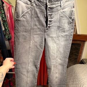 Jonathan Simkhai Gray Button Fly Jeans